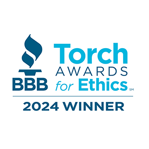 Mr. K's Fabric Shop, Quincy, IL - 2024 BBB Torch Award for Ethics winner, offering custom window treatments and upholstery.