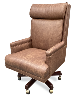 Stylish brown upholstered chair from Mr. K's Fabric Shop, Quincy, IL. Custom upholstery solutions with 50+ years' expertise.
