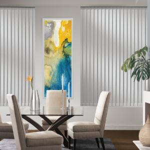 Stylish dining room with custom window treatments from Mr. K's Fabric Shop, Quincy, IL. 50+ years of expertise.