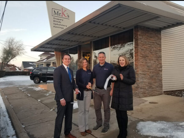Grand opening at Mr. K's Fabric Shop, Quincy, IL. Custom window treatments, upholstery & awnings with 50+ years of expertise.
