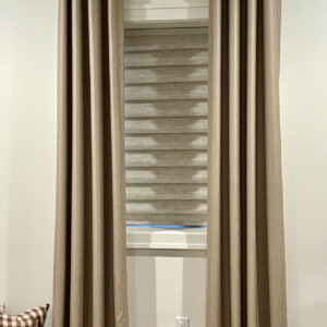 Custom window treatments from Mr. K's Fabric Shop in Quincy, IL, showcasing elegant curtains and blinds. 50+ years of experience.